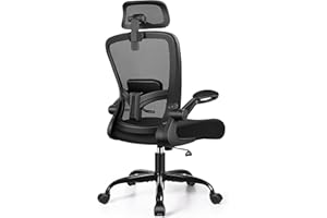 FelixKing Ergonomic Office Chair, Headrest Desk Chair with Adjustable Lumbar Support, Home Office Swivel Task Chair with High Back and Armrest, Adjustable Height Gaming Chair(Black)