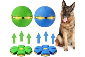 BADWALT 2PCS Dog Flying Disc Toy, Pet Toy Flying Saucer Ball with 3 Light for Dogs, Dog Toy Outdoor Toy Doggy Disc Ball, Outdoor Games