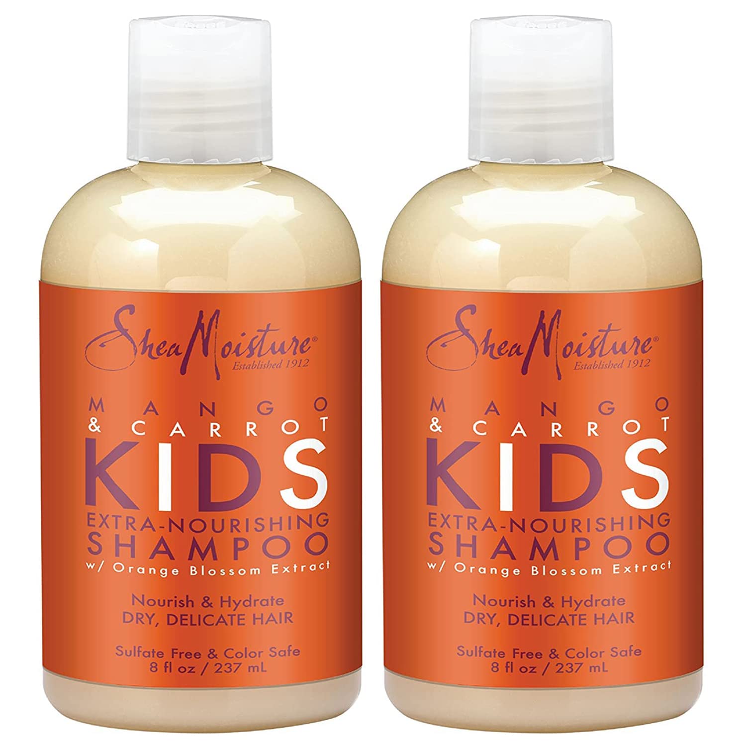 SheaMoisture's Mango and Carrot Extra-Nourishing Shampoo gently cleanses and detangles children's fine and delicate hair. Helps nourish and strengthen hair, while protecting against breakage.