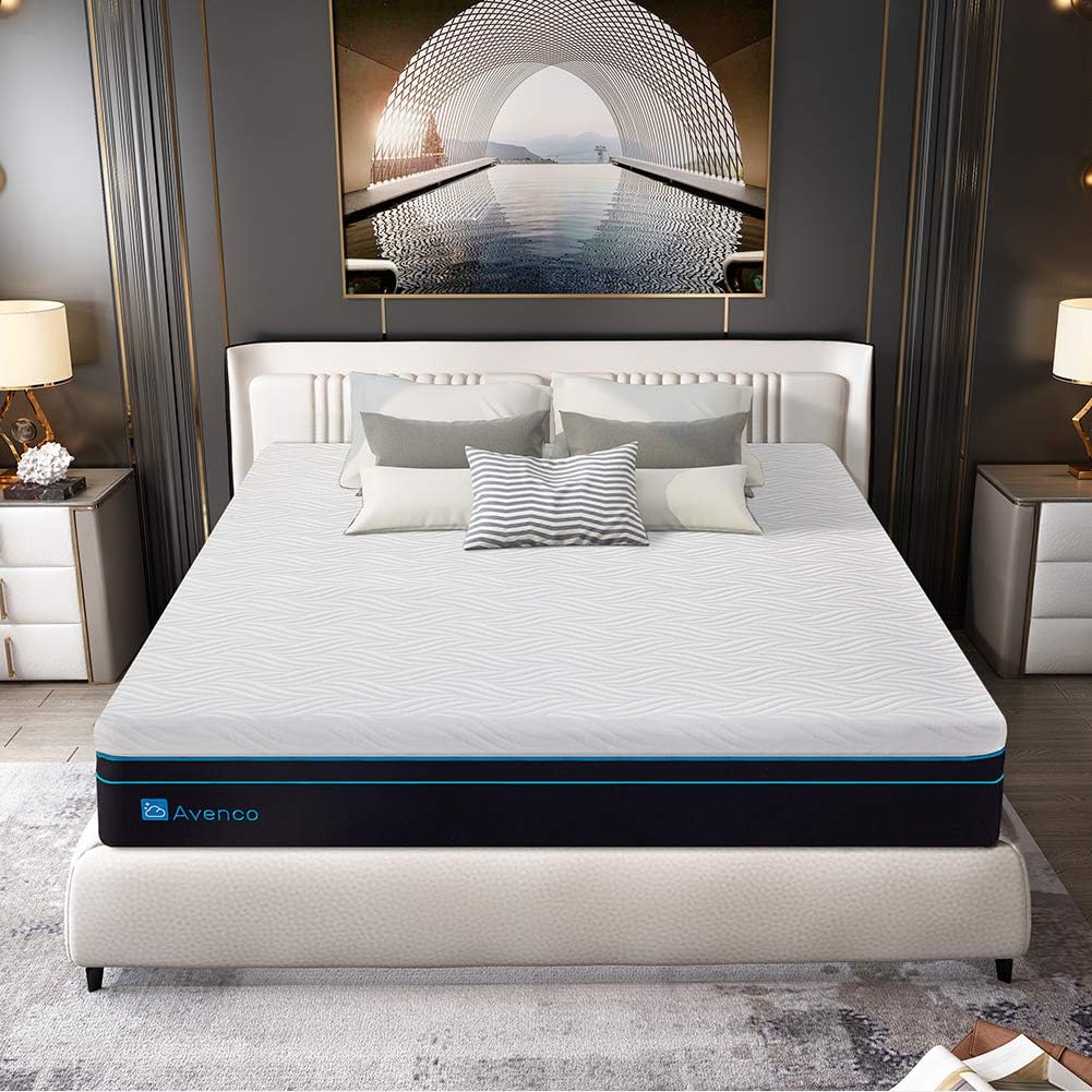 Queen Mattress, Avenco Memory Foam Mattress Queen, 14 Inch Queen Size Mattress in a Box, Adjustable Medium to Plush Feeling, Premium CertiPUR-US Foam, Pressure Relief & Cool Sleeping, 10 Years Support: Kitchen & Dining