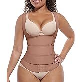 FeelinGirl Waist Trainer for Women Latex Waist Trainers Vest Plus Size Waist Cincher Corset 3 Belts Hooks Steel Bones