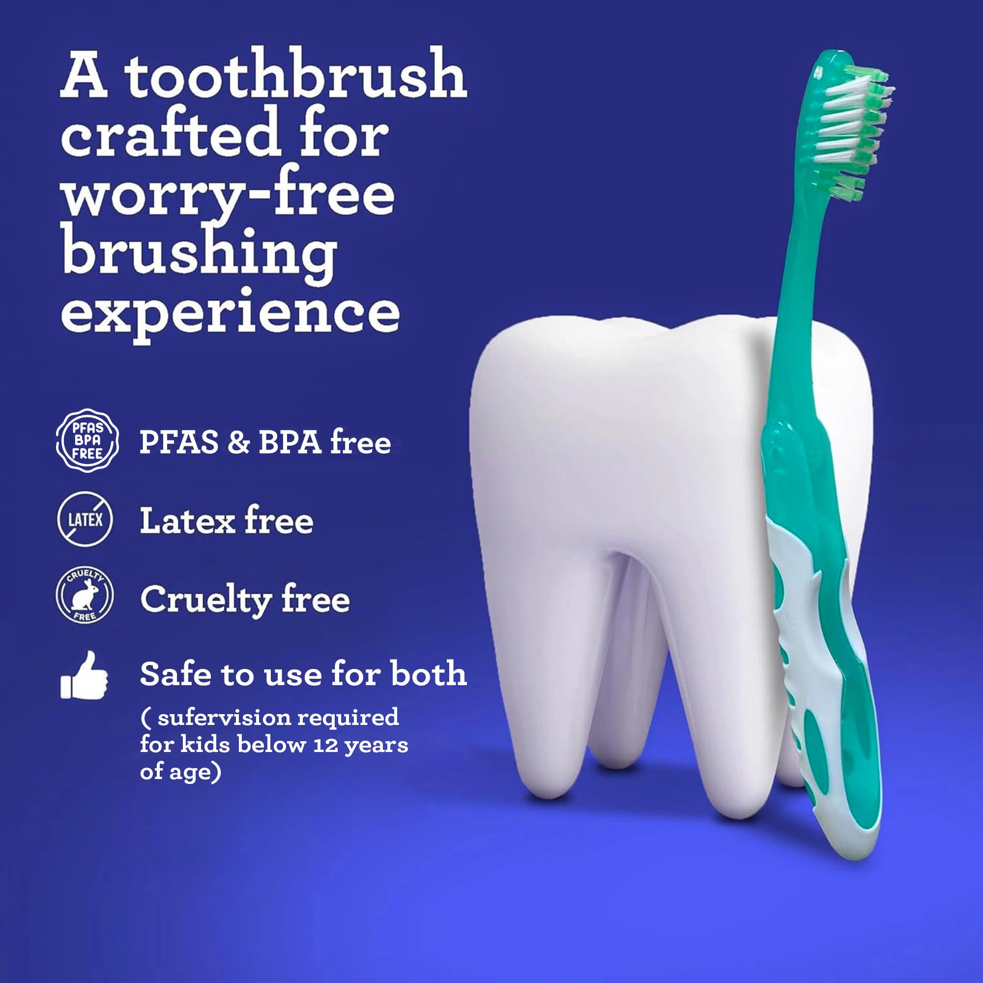 GuruNanda Folding Toothbrush with Built-in Cover, Perfect for Travel, Hiking & Camping, Compact & Portable, On-The-Go Toothbrush with Soft Bristles & Ergonomic Handle, for Adults & Kids (1 Count)