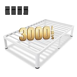 MAF 14 Inch Twin Metal Platform Bed Frame White