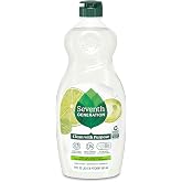 Seventh Generation Dish Soap, Fresh Lime &amp; Ginger Scent, 19 oz, 1 Count | Cut Grease with a Safer Clean; 0% Dyes &amp; Artificial Fragrances, Scents Made from 100% Essential Oils &amp; Botanical Ingredients