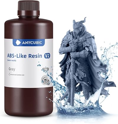 ANYCUBIC Water-Washable ABS-Like Resin 1kg Grey V2 High Toughness Impact