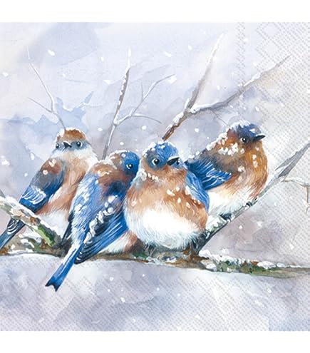 Christmas Dinner Napkins Boston International IHR Winter Holiday Christmas 3 -Ply Paper Napkins, 20-Count Lunch Size, Winter Village Napkins De Noel