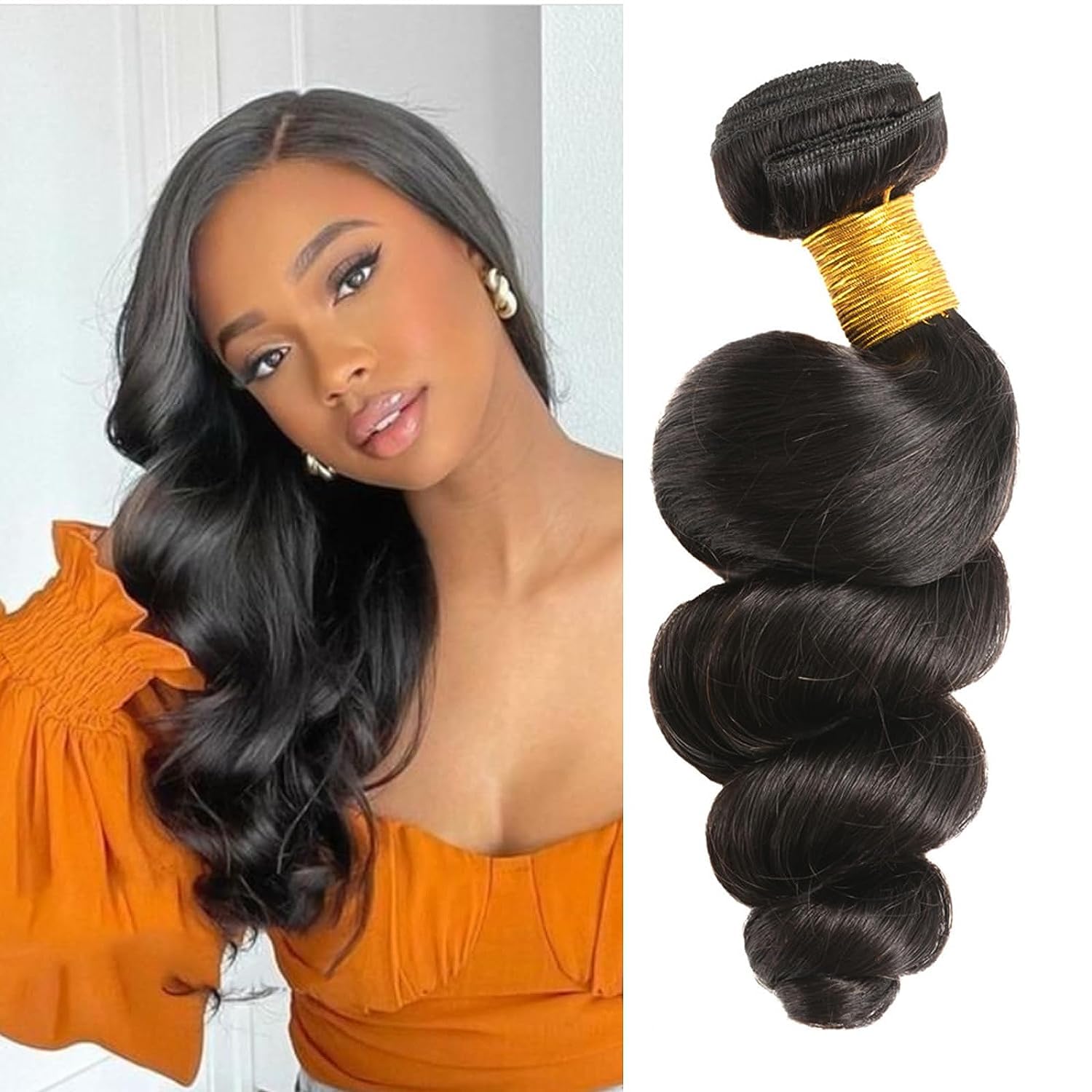 Huarisi Loose Wave Human Hair Bundles 8 Inch Short Weave Single Bundle Natural Color Brazilian Virgin Hair 100g โ image 1