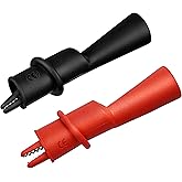 ZIBOO AC175 Threaded Slide-On Alligator Clip Set with Flexible Boots, Compatible with Fluke TL71, Compatible with TL75, TL175 and TP175 Test Leads (1 Set))