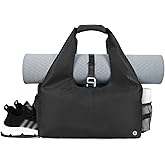 sportsnew Yoga Gym Bags for Women with Shoes Compartment & Wet Dry Storage Pockets & Adjustable Yoga Mat Holder, Patent Pending