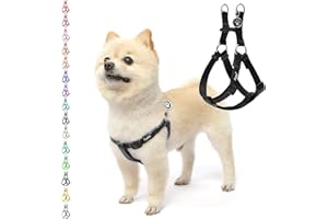 PUPTECK No Pull Dog Harness Soft Adjustable Basic Nylon Step in Puppy Vest Outdoor Walking with ID Tag