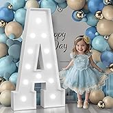 Bugame 4FT Marquee Letters, Cool Light Up Letters A for Birthday Anniversary Graduation Party Decorations, Marry Me Signs for Wedding Decor (DIY Kit)