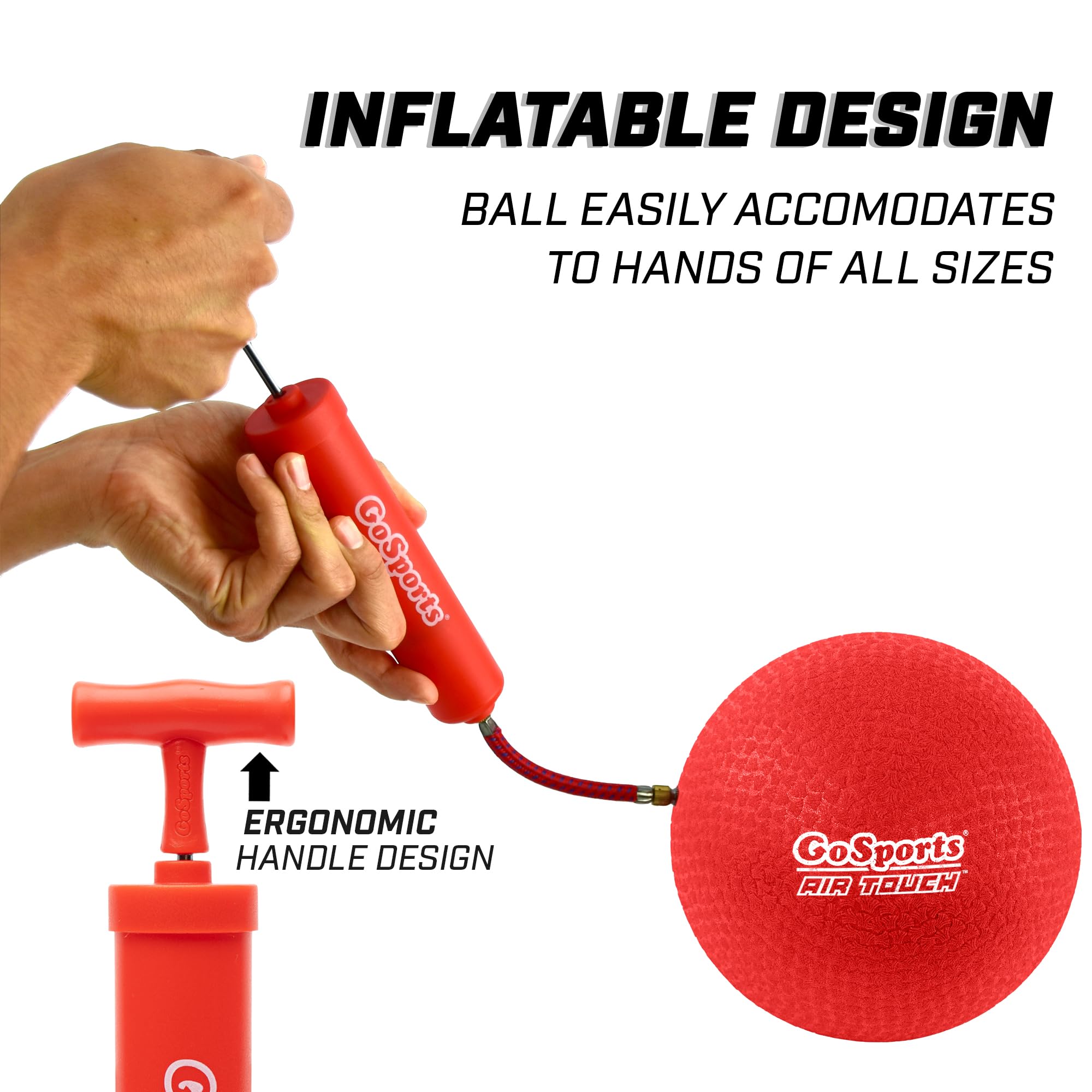 GoSports Playground Balls for Kids - Choose 8.5” or 10” Sizes - Heavy Duty Set of 6 with Carry Bag and Ball Pump