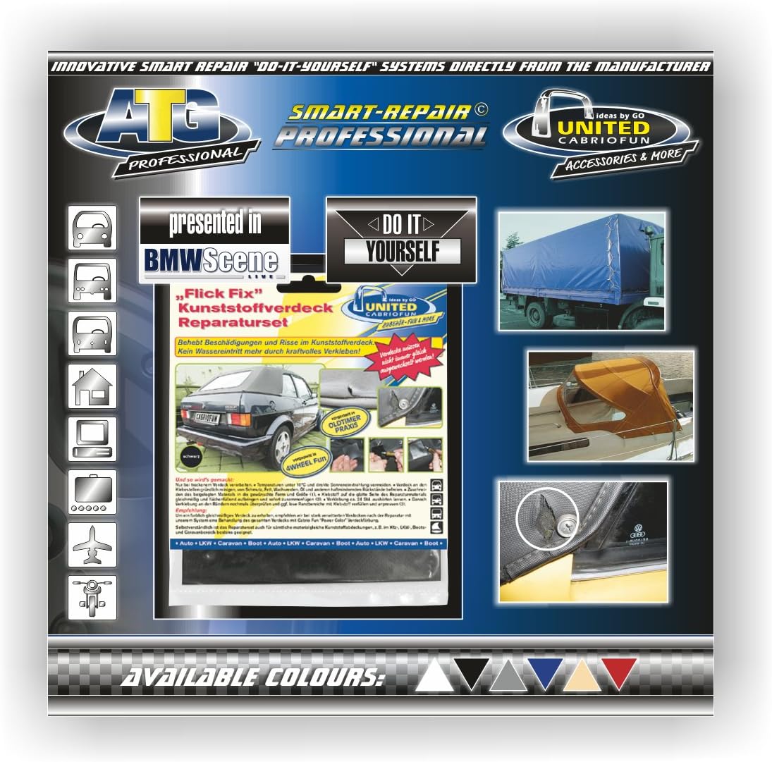 Convertible PVC / Plastic Top & Tarp Repair Kit BLACK Amazon.co.uk