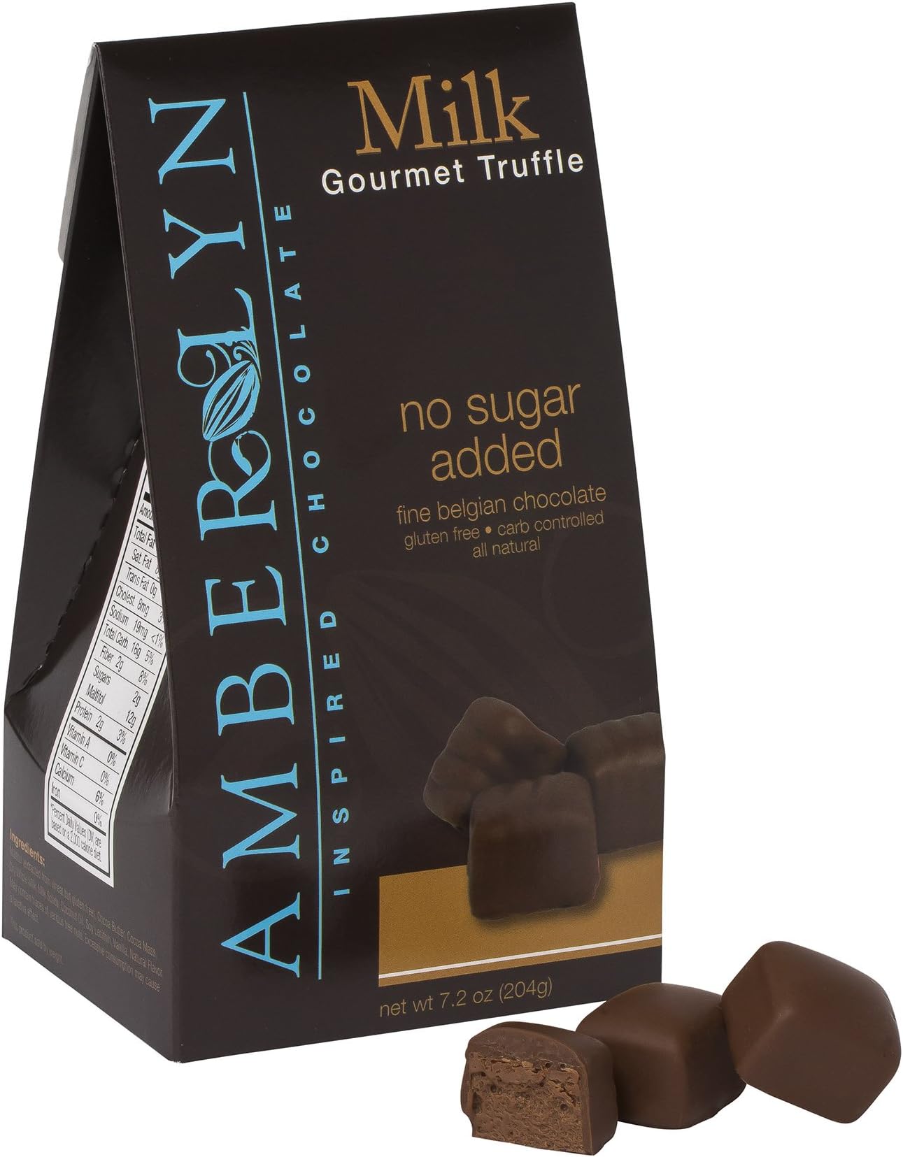 Amber Lyn Milk Chocolate Gourmet Truffles - No Sugar Added (7.2 oz bag)