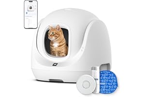 CATLINK Self Cleaning Litter Box, Pinch-Free Safety Protection, Automatic Litter Box AI-Powered Health Monitor, Multi-Cat Recognition, Extra Large Interior Space, Suits for Beginner