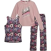 RBX Girls Active Pants Set - 3 Piece Everyday Long Sleeve Graphic Tee, Matching Tank Top and Leggings for Girls (Sizes: 7-16)