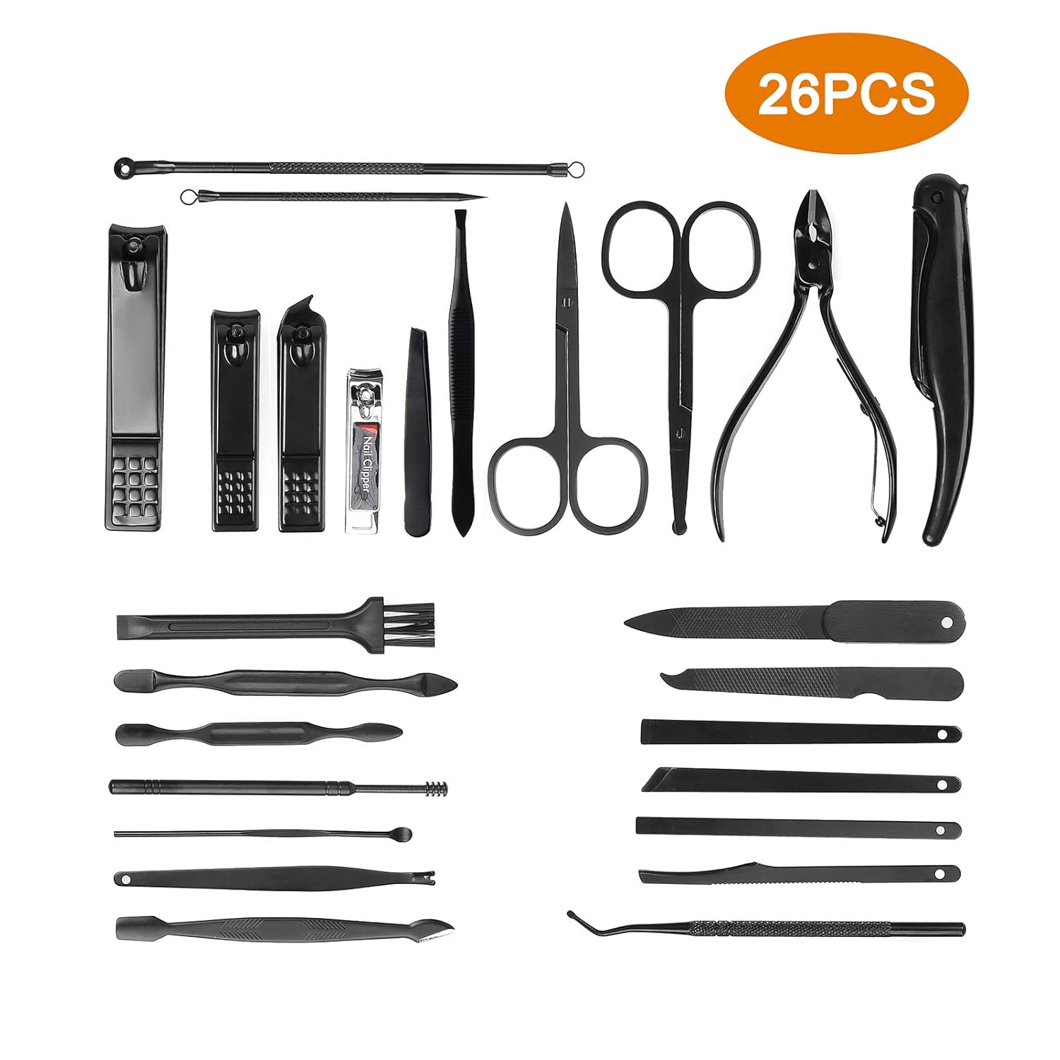 26 PCS Nail Clippers, ONLYWEE Premium Manicure Set for Women & Men, Stainless Steel Facial, Hand, Foot Nail Care Tools, Professional Grooming Gift Pedicure Kit with Luxurious Portable Travel Case : Beauty