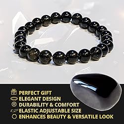 Black Obsidian Crystal Bead Bracelet – Healing