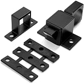 2 Packs Black Spring Door Lock，Self-Closing Latches | Resilient Bolt Latch Aluminum Alloy Automatic Spring Barrel Door Lock，Used for Wooden Door,Cabinet,Wooden Window,pet fence