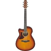 Ibanez AAM50LCE Advanced Acoustic Auditorium Left-handed Acoustic-electric Guitar - Open Pore Light Brown Sunburst