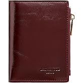 LAORENTOU Wallet for Men Genuine Leather Bifold Stylish Wallet with ID Window Credit Card Holder (Dark brown2)