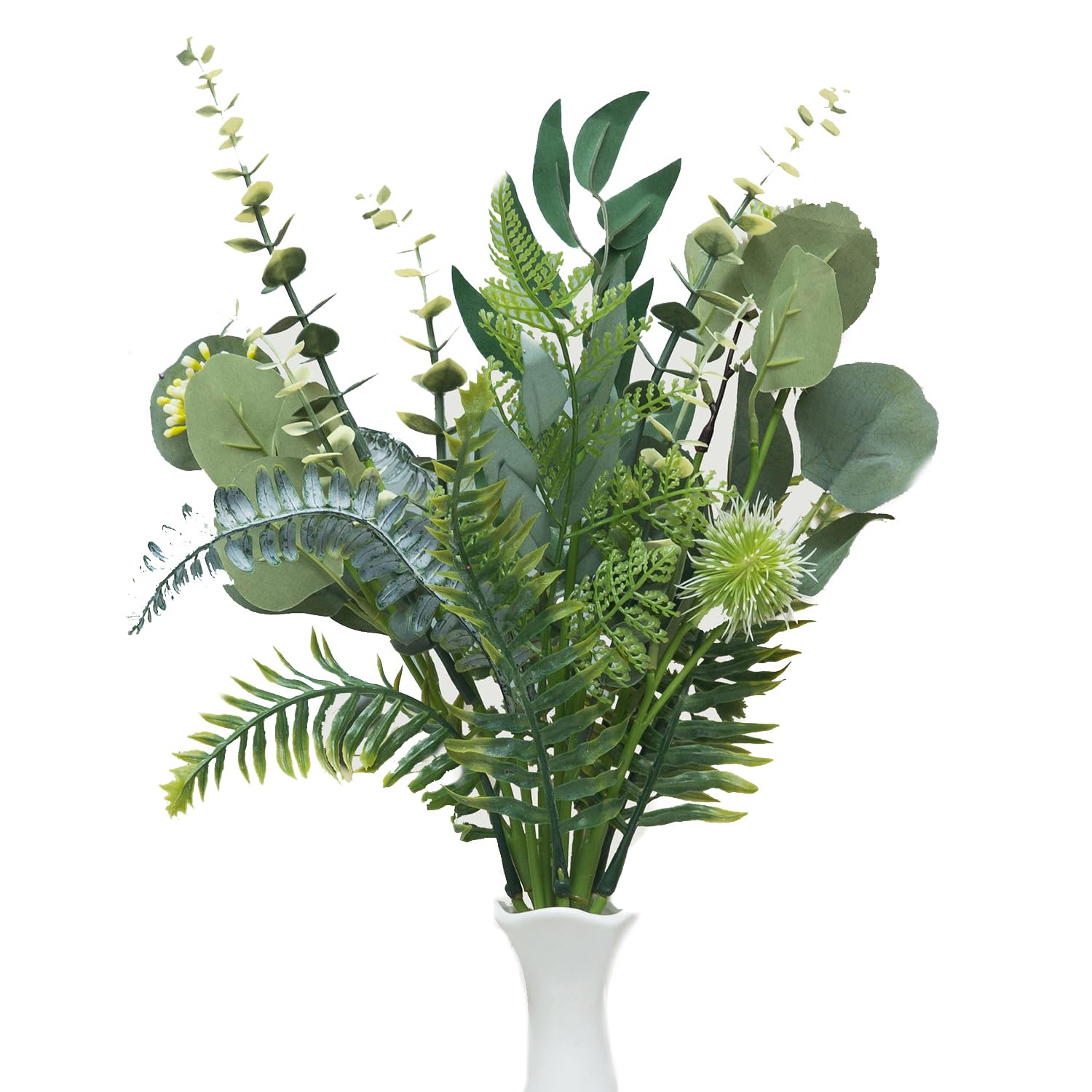 Photo 1 of UiiziC Artificial Leaf Stem Flower Branches Fake Plastic Plants for Vase Stuffing Flower Arrangement Garland Wedding Bouquets Home Centerpieces Decorations (Forest Green)