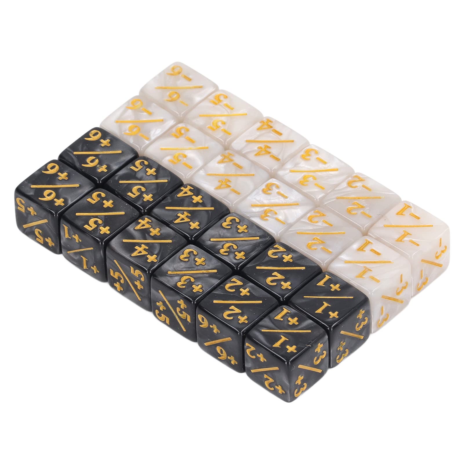 VBESTLIFE 24 Pieces Dice Counters Acrylic Marble Stats Clear Number Compatible Card Gaming Dice Counters