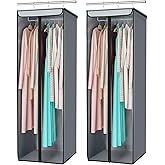 Univivi Garment Bags for Hanging Clothes, Large Clothes Storage Bags Closet Organizer with Clear Window, Premium Hanging Garment Storage Bag for Suits, Coats, Dresses, 54", 2-Pack