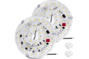 Lamptobe 4 Inch Ceiling Fan LED Light Replacement 2-Pack, 15W 5000K 1600LM Dimmable LED Ceiling Fan Light Retrofit Kits for Ceiling Light, 120V, CRI90