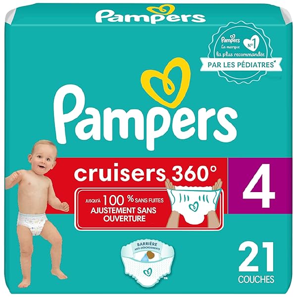 PAMPERS DIAPERS – CRUISERS 360 – SIZE 4, 21 COUNT, BABYPROOF UP TO 100% LEAKPROOF PULL-ON DIAPER (PACKAGING MAY VARY)