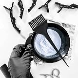 Yibaijia 9 Pcs Hair Colouring Kit Dye Bowl Brush Gloves Clips Apron Ear Cover view 4
