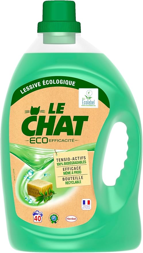 Le Chat Eco Efficacité Lessive écologique Liquide Flacon 3 L 40 Lavages