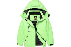 Keevoom Girl's Ski Jacket Winter Warm Thick Snow Coat Windproof Kids Outdoor Hooded Jackets