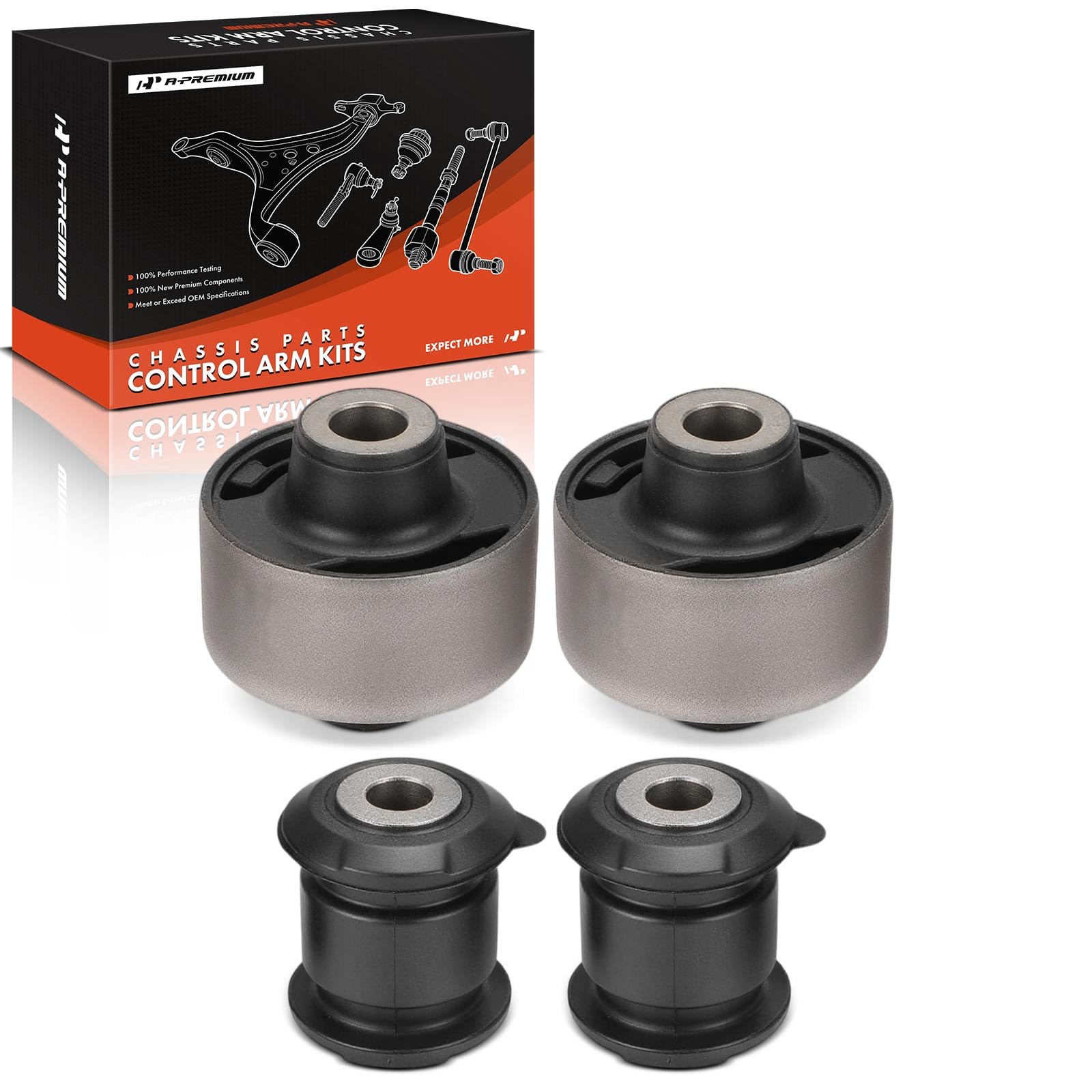 A-Premium 4 x Kit de bujes de brazo de control inferior delantero, delantero, trasero, compatible con Honda Civic 2006-2011 y Acura CSX 2006-2011