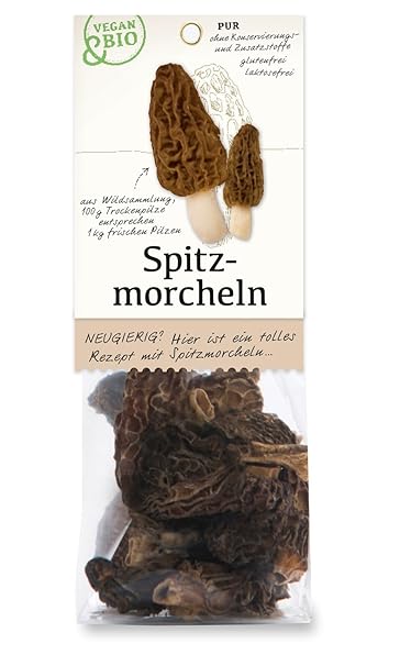 Spitz-Morcheln getrocknet - bio und vegan - 15 g
