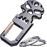 Hephis Solid Keychain with Handy Bottle Opener,Heavy Duty Key Management,Durable Car Key Chains for Men and Women(Matte Black and Gold)
