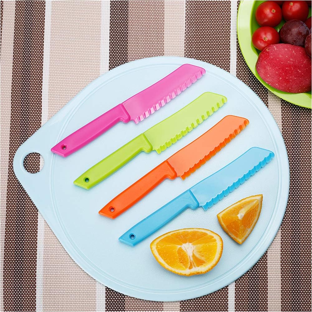 QincLing 5 Pieces Plastic Kid Kitchen Knife Set, Nylon Chef Knife Children's Safe Cooking Knives for Baking Fruit, Bread - Image 5