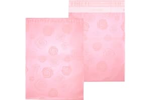 Inspired Mailers - Large Poly Mailers 14.5 x 19-50 Pack - Pink Roses on Rose Gold - Shipping Bags - Large Mailing Envelopes - Large Shipping Envelopes - Poly Bags for Shipping