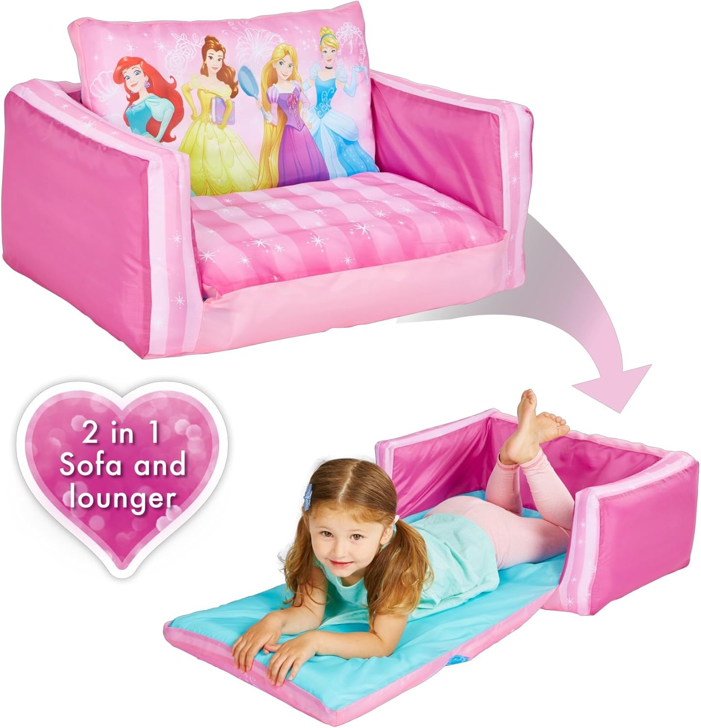 Amazon Com Disney 286dpe01e Princess Flip Out Mini Sofa Home