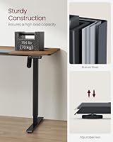 VASAGLE Electric Standing Desk 60x120 cm 72-120 cm 4 Memory Heights view 7