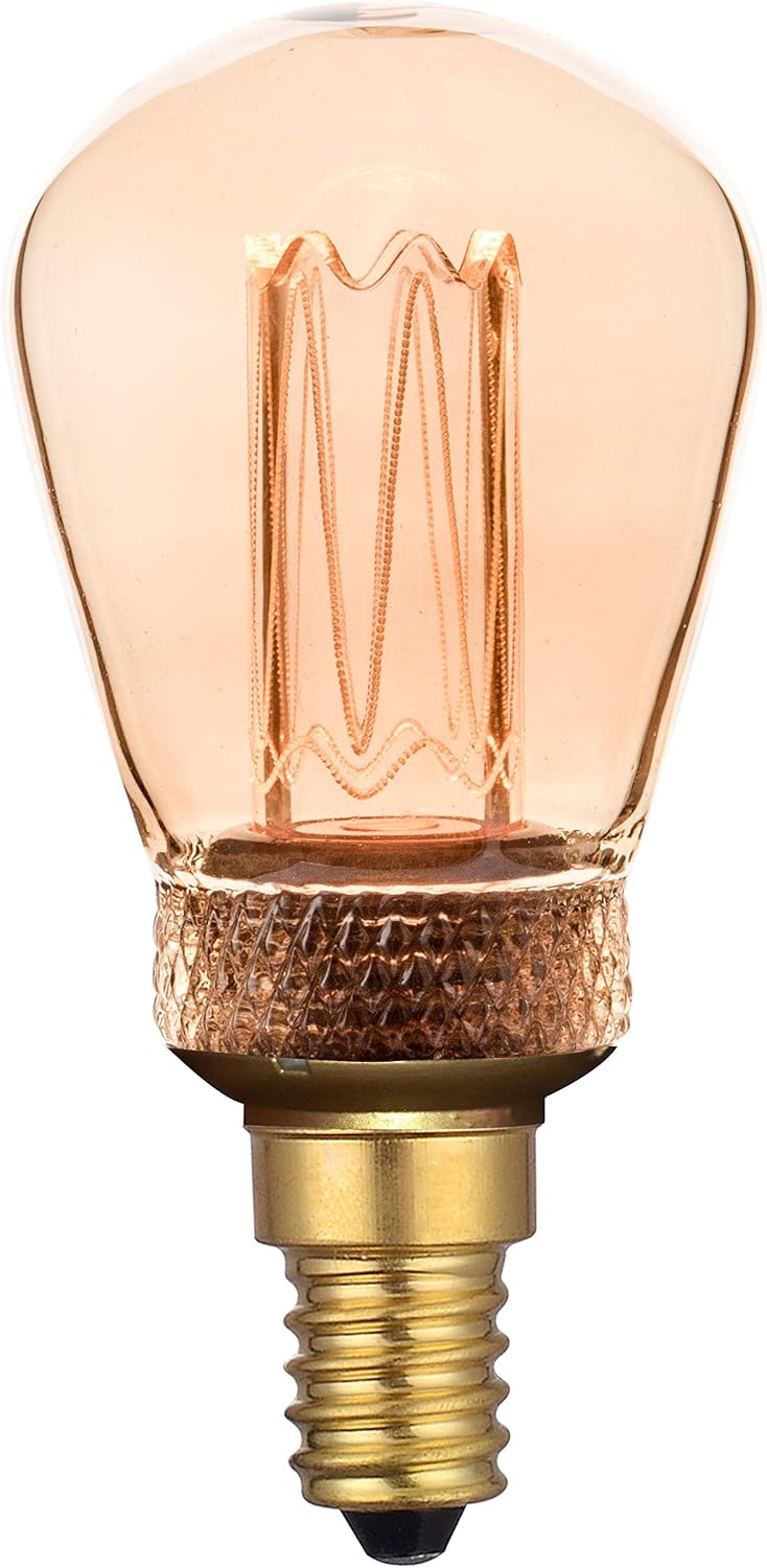 greenandco Decorative LED Vintage Light Bulb, E14 St45 Amber - Image 3