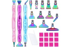 ZYNERY 27 PCS Diamond Painting Pens Kit, 12 PCS Metal Screw Thread Tips Stainless Steel Tips with 12 Clay, Diamond Art Pens 5D Diamond Painting Tools Accessories for DIY Crafts