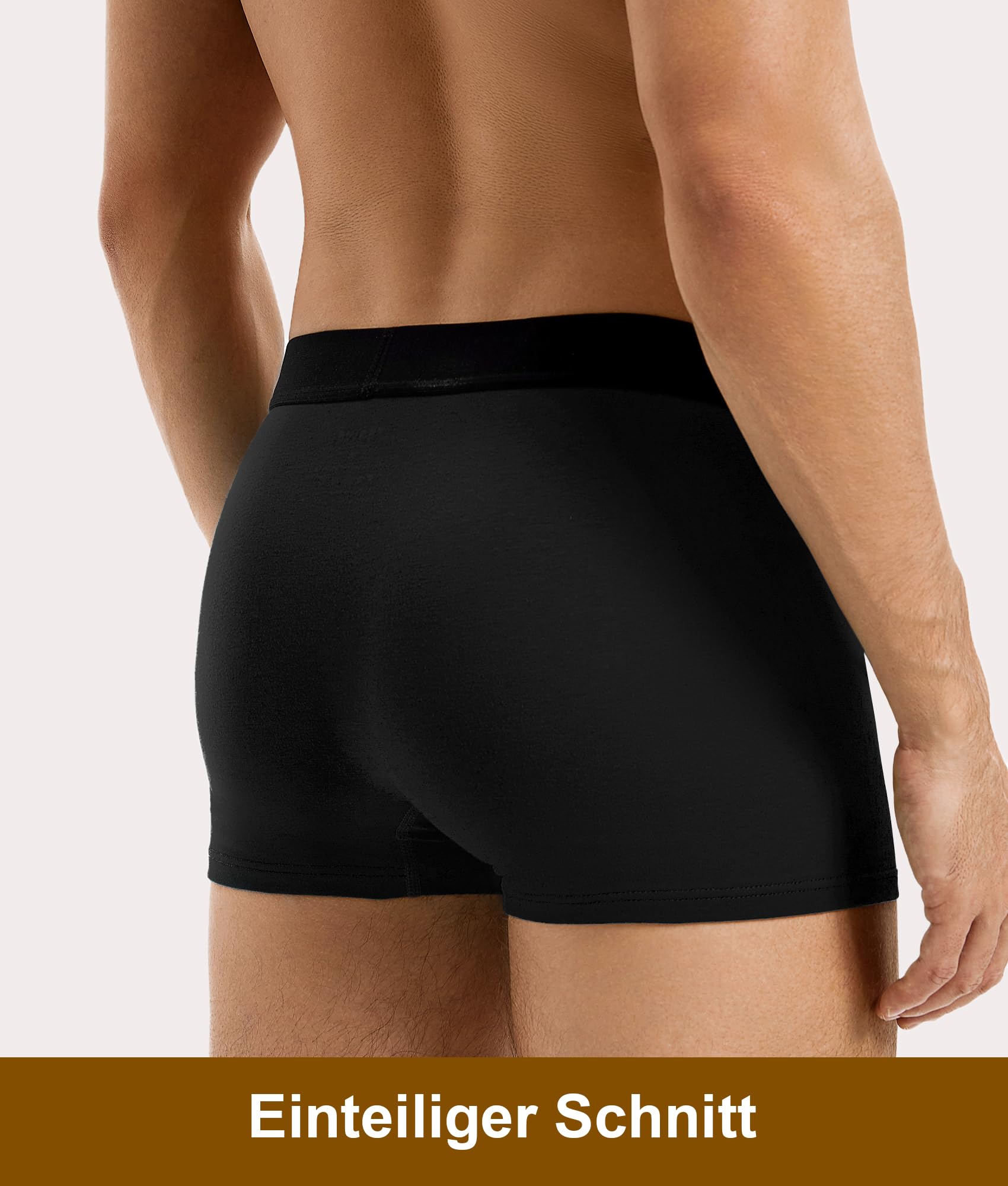 YESWEL Boxershorts Herren 10er Pack, Ohne Kratzenden Zettel Unterhosen Unterwäsche, Baumwolle Retroshorts für Männer (10x Schwarz, M) 5