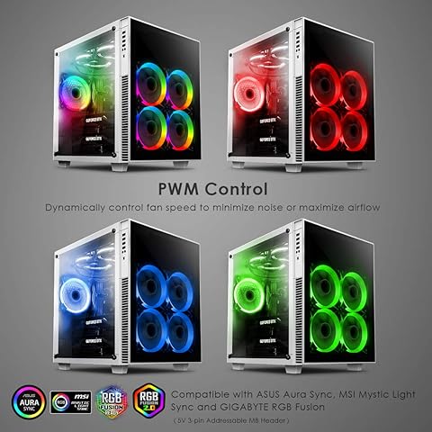 Anidees AI Crystal Cube AR V3 EATX/ATX PC Gaming Caja con dos cámaras de vidrio templado con 5 ventiladores RGB PWM / 2 tiras LED – Blanco AI-CL-Cube-W-AR3