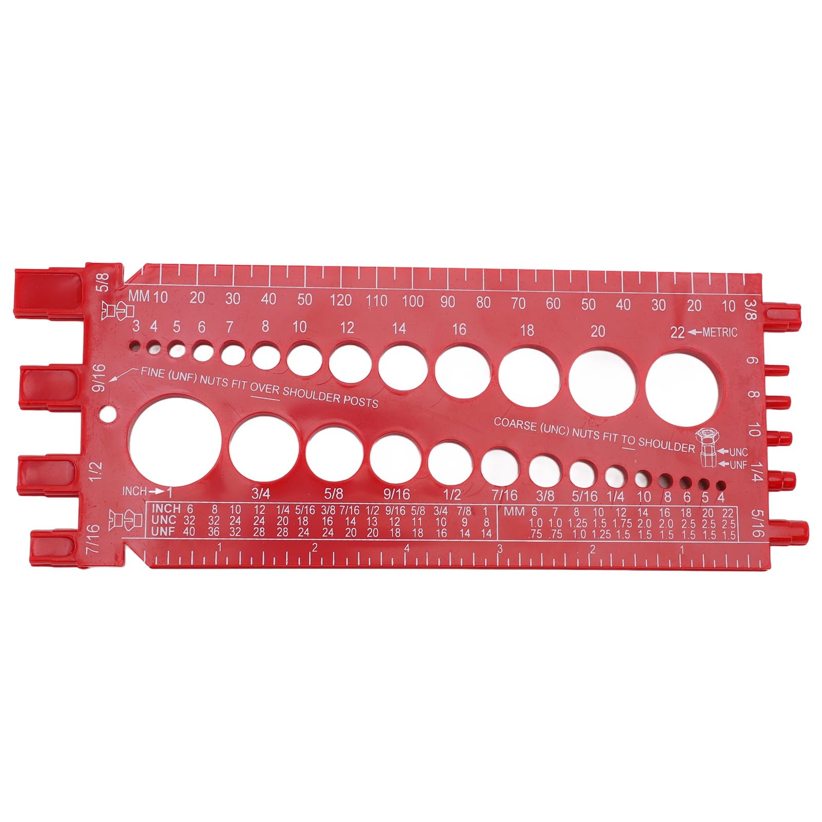 Nut Bolt Thread Gauge, Nut and Bolt Thread Checker, ABS Bolt Size and Thread Gauge Bolt Nut Thread Measure Highly Accurate Portable Bolt Nut Identifier Gauge for Repairing