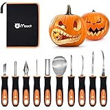 Moocii Pumpkin Carving Knife for Halloween DIY Decoration Pumpkin Carver 10 Pieces Pumpkin Carving Knives and Forks Tools Sta