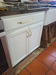 Goo-Ki 6 Pack Brushed Brass Cabinet Handle Drawer