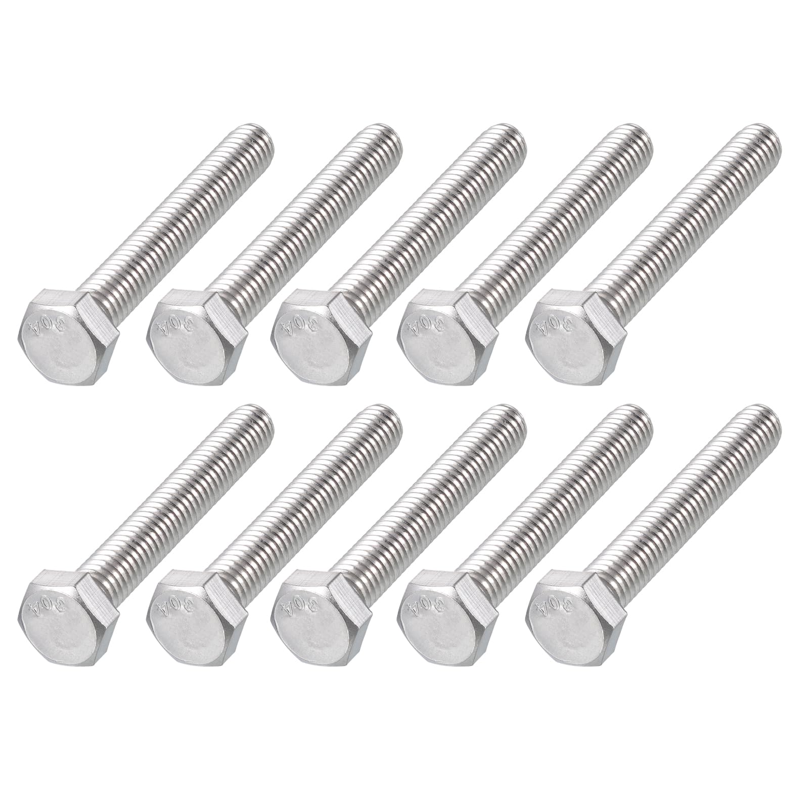 METALLIXITY Hex Head Bolts (5/16-18 x 2-1/4") 15Pcs, 304 Stainless Steel 18-8, Fully Threaded, External Hex Drive, Plain Finish, Hex Head Screw Bolt, Silver โ image 1
