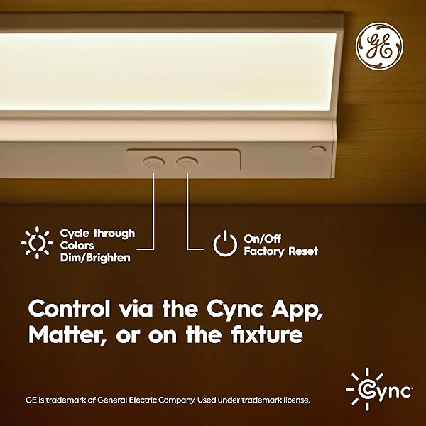 GE CYNC REVEAL HD+ SMART UNDERCABINET LIGHT FIXTURE, COLOR CHANGING, 12-IN BAR