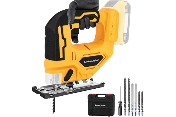 Jig Saw Compatible with Dewalt 20V Max Battery, Cordless Jigsaw Tool Brushless Motor, Up to 2900 RPM, 45 Degree Beveled Cuts,
